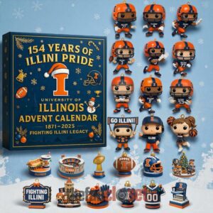 University of Illinois Fighting Illini Advent Calendar Acrylic Hanging Decor Box 2025